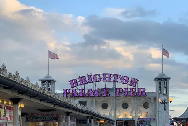 Brighton Palace Pier turned its light purple