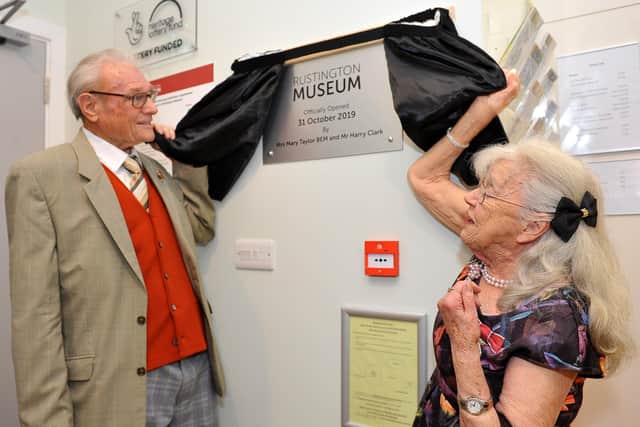 Harry Clark and Mary Taylor opening the new Rustington Museum in 2019. Picture: Steve Robards SR31101903
