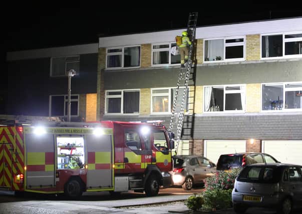 Worthing firefighters were called to free the trapped pigeon. Picture: Eddie Mitchell