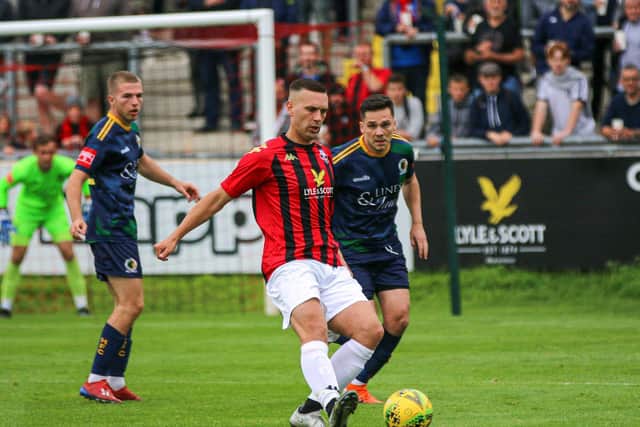 Action from Lewes' clash with Sussex rivals Horsham on bank holiday Monday. Picture by James Boyes