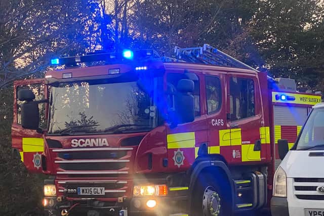 One appliance from Worthing Fire Station attended a fire in the open on the A259 in Goring just after 7.30pm. Photo: Eddie Mitchell