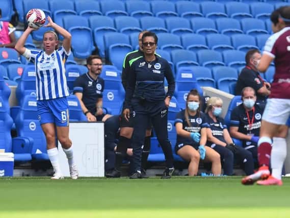 Brighton on their way to an opening day victory against West Ham at the Amex Stadium