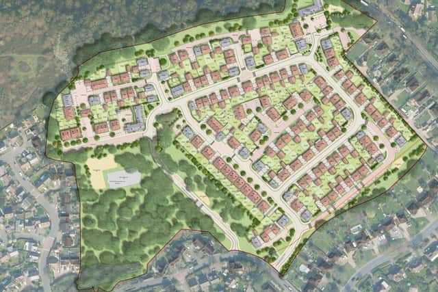 The proposed site layout at Bellways development in St Leonards