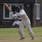Toby Shepperson lead the charge for Lindfield CC in their all-important win over Roffey CC 2nd XI. Pictures by Malcolm Page