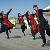 Palestine on the Pier in Hastings.

Hawiyya Dance Company. SUS-210509-135730001
