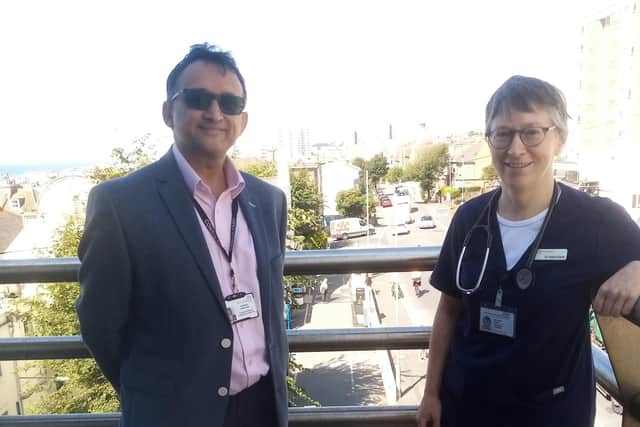 L-R, Professor Nik Patel and Dr Ingrid Kane. Picture from East Sussex Healthcare NHS Trust SUS-210609-160500001