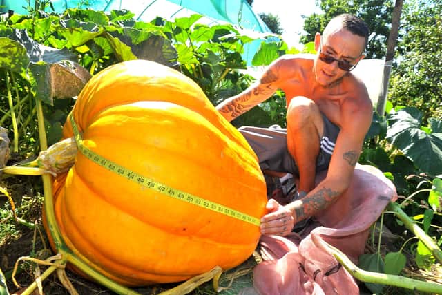 Shaun Perryman from Bognor has grown a giant pumpkin. Pic S Robards SR2109071 SUS-210709-173911001