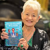 Jacqueline Wilson with her new book at the Bluebell Railway’s Sheffield Park Station. Photo by Steve Robards, SR2109141.