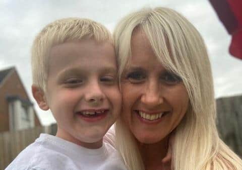 Maxine Foster from Lower Beeding with her son, Austin SUS-210915-083517001