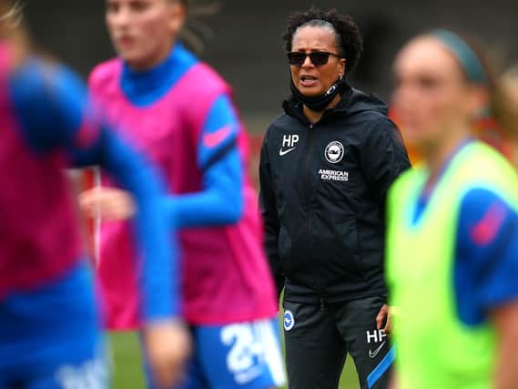 Hope Powell's team enjoyed a 2-0 victory against West Ham at the Amex last Sunday