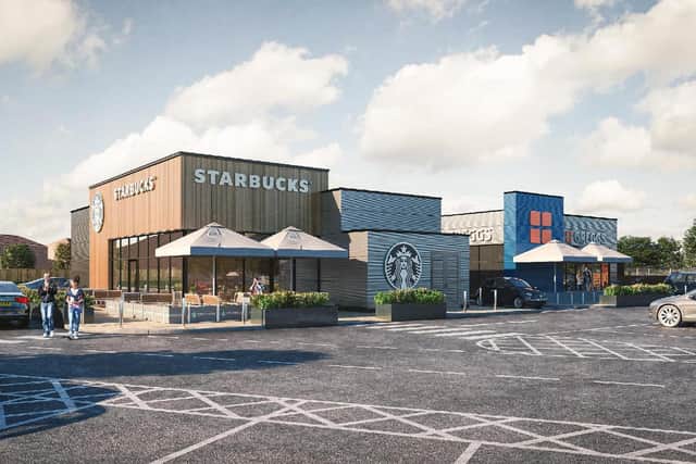 The plan for Starbucks and Greggs in Lottbridge Drove, Eastbourne. Image from Eastbourne Borough Council SUS-210909-125144001