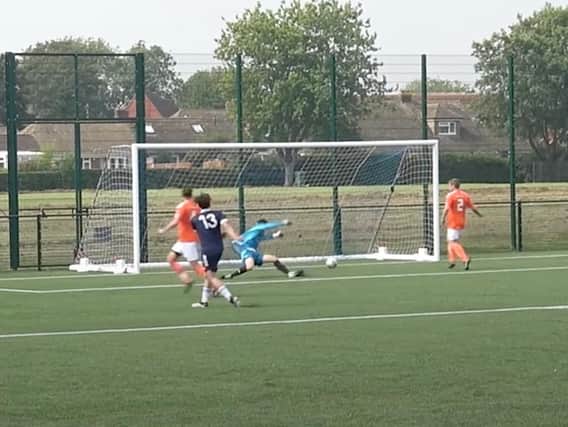 Ben Earle strikes for Ringmer AFC v Holland Sports