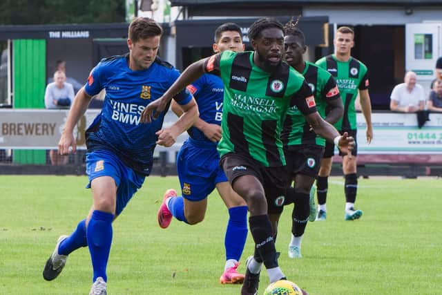 Action from Three Bridges' Sussex derby clash with Burgess Hill Town