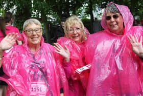 DM1962410a.jpg. Worthing race for life 2019. From left, Val King, Shirley Bashford and Jean Francis.  Photo by Derek Martin Photography. SUS-190616-135817008