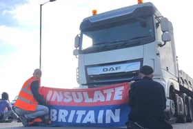 During rush hour today motorway traffic on the M25 was brought to a standstill for a second time this week by people from Insulate Britain
