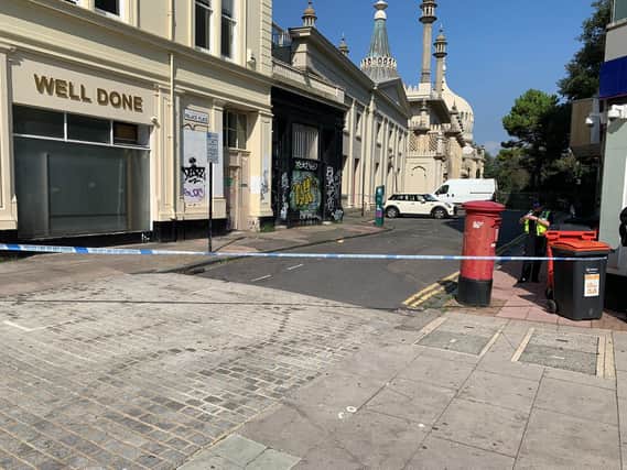 Police have sealed off an area near Castle Square and Palace Place in Brighton city centre