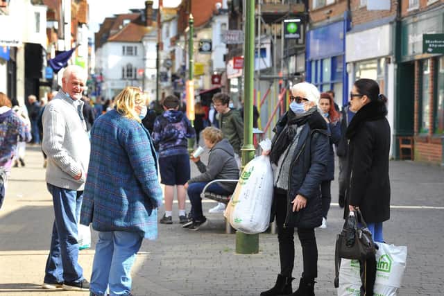 Shoppers wearing masks was the norm in Horsham town centre back in April when it was mandatory indoors, but this winter it could be voluntary