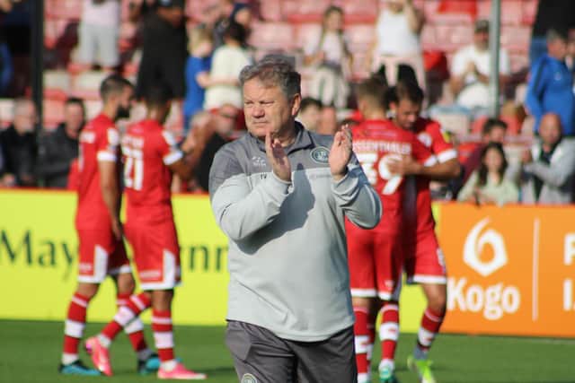 John Yems after Crawley Town's win against Carlisle United. Picture by Cory Pickford
