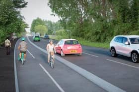 An artist’s impression of what the new cycle and pedestrian route will look like at Nutbourne