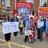 Protest against withdrawal of early help services from majority of children and family centres earlier this year