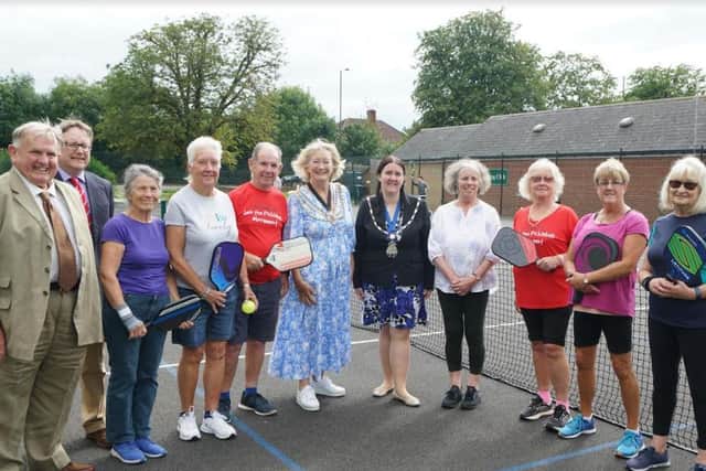 The refurbished tennis courts were later visited by the dignitaries present with photographs taken alongside the tennis players and pickleball club members