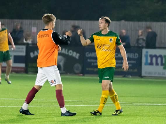 Gary Charman equalled Horsham's all-time club appearance record in Tuesday night's 1-1 draw with his former club Bognor Regis Town. Picture by Lyn Phillips