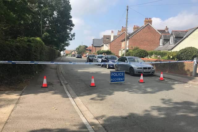 A road closure was in place for a number of hours after the crash in Chichester