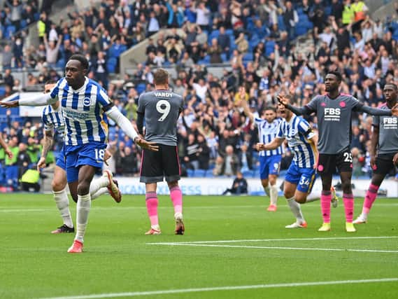 Danny Welbeck scored Brighton's second with a firm header