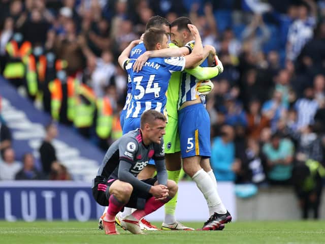 Brighton beat Leicester to go into second place in the Premier League