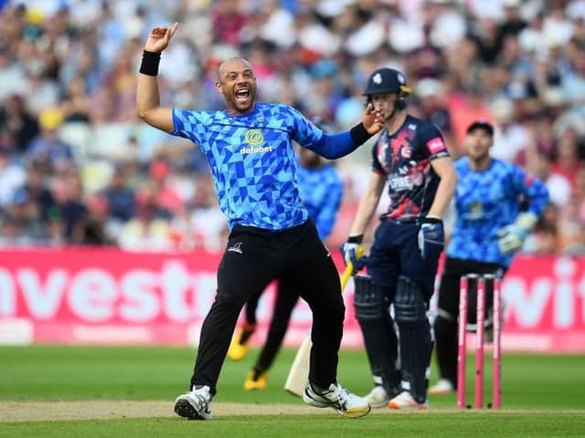 Tymal Mills perked up Sussex with two wickets in two balls midway through the Kent innings but the batting side recovered / Picture: Getty