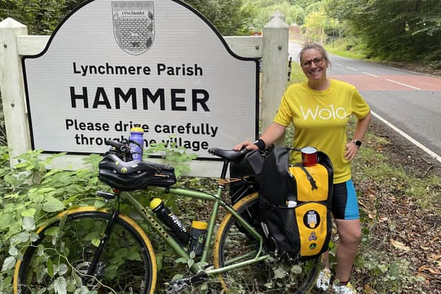 Alice started off her cycle on Saturday September 11 in Hammer in Sussex