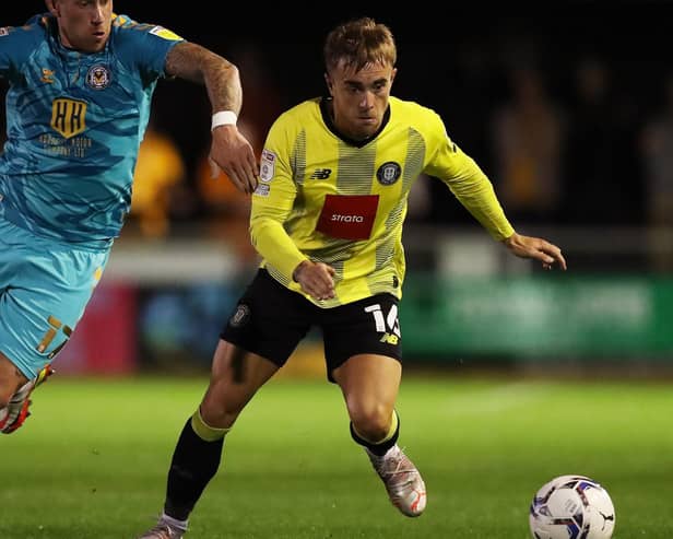 Alex Pattison will be missing for Harrogate's trip to Crawley Town