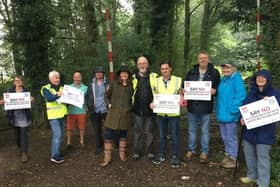 Chichester MP Gillian Keegan with Councillor Evans and members of the Stop Loxwood Clay Pit campaign group