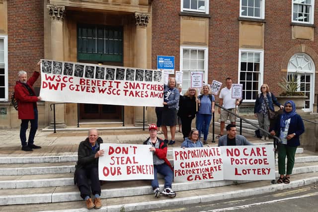 The protest outside County Hall in Chichester