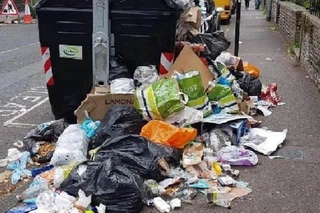 The union said the strike action would mean the city’s residential refuse and recycling and commercial waste and com-bin services will 'remain unemptied and left on the city’s streets'.
