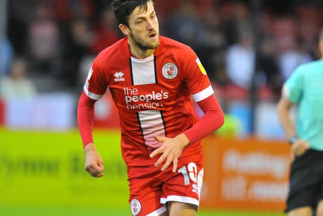 Ashley Nadesan saw red in Crawley Town's 2-2 draw with Harrogate Town