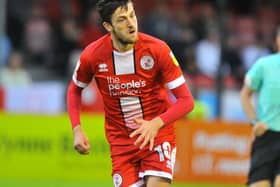 Ashley Nadesan saw red in Crawley Town's 2-2 draw with Harrogate Town