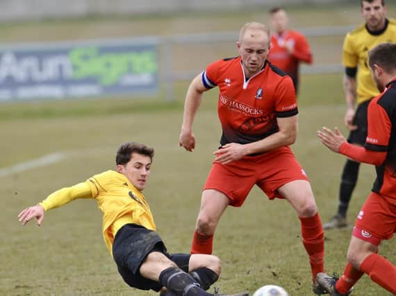 Jordan Badger was on the scoresheet for Hassocks in their valiant defeat at league leaders Littlehampton Town