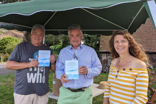 Neil Parkin, leader of Adur District Council, Tim Laughton MP and Mary Candy, Southwick Society chairman, at the book launch.