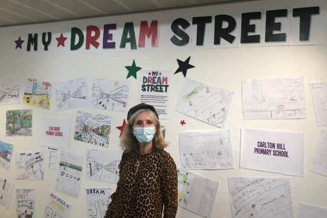 Hanover and Elm Grove Ward Councillor Elaine Hills at the Dream Street exhibition at Jubilee Library in Brighton