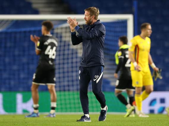 Graham Potter guided Albion to to a 2-0 victory against Swansea at the Amex Stadium on Wednesday night