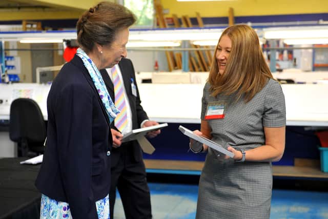 Karen Taylor from Horsham received a 25 Years Service Award from Princess Anne. Photo: Steve Robards.