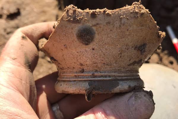 A bowl dating back to the early 1600s that was found in the Langney excavation. Picture from Eastbourne Borough Council SUS-210928-121054001