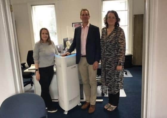 Left to right: Jill Benjafield (membership and events manger), Steve Marshall (LED-UK co-director), Christina Ewbank (chief executive of the chamber)