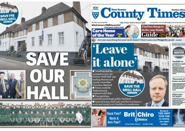 County Times coverage of the Save Drill Hall campaign in early 2020