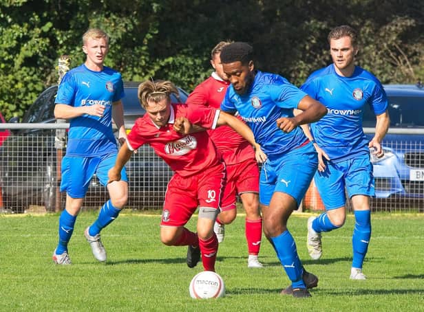 Alfie Loversidge in action for Hassocks in their FA Vase defeat to Beckenham Town. Pictures by Chris Neal