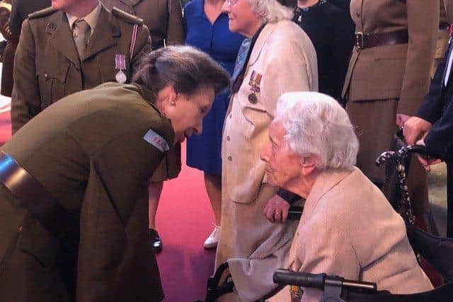 Princess Anne with Di Holman, 101