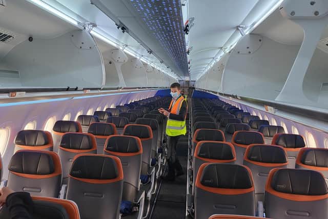 Inside the jetBlue plane