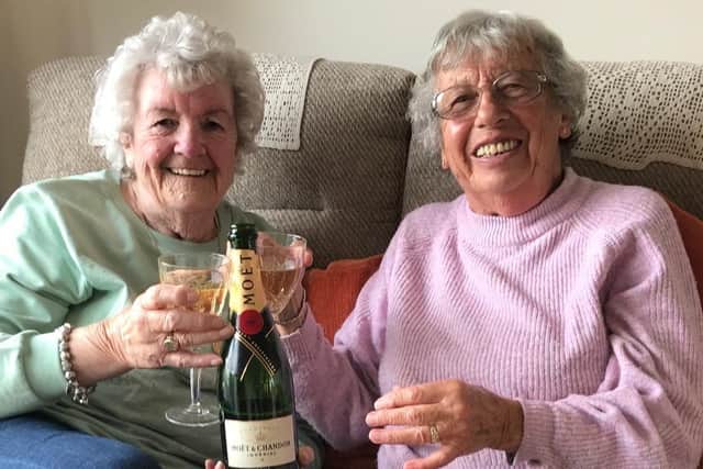 Rose Griffin (left) and Julie Hicks from Burgess Hill are celebrating 80 years of friendship.