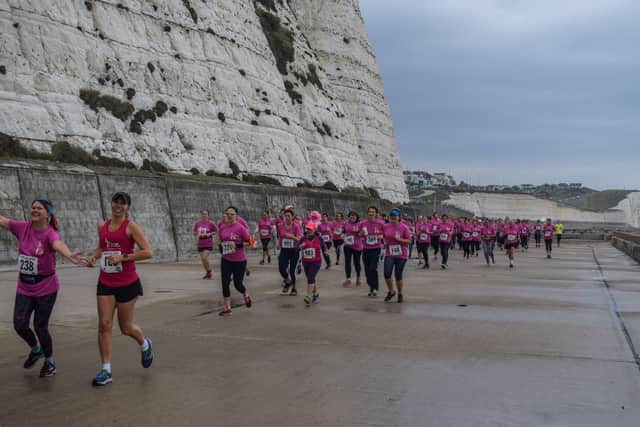 Women taking part in one of the RISE 8K Undercliff Runs